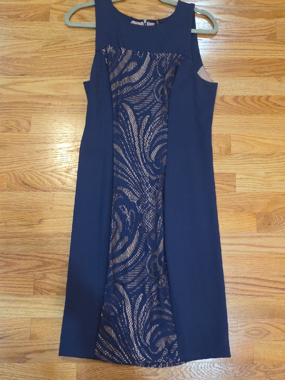 BCBGMaxAzria Navy and Blush Colorblock Dress